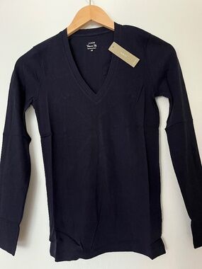 J Crew navy tissue tee v-neck long sleeve XS